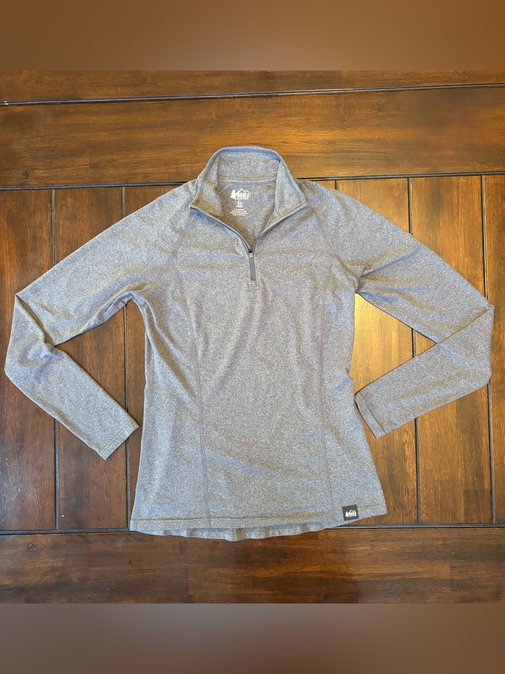 REI Women’s Gray Quarter-Zip Long Sleeve Performance Pullover Lightweight XS